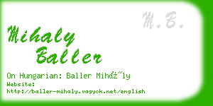 mihaly baller business card